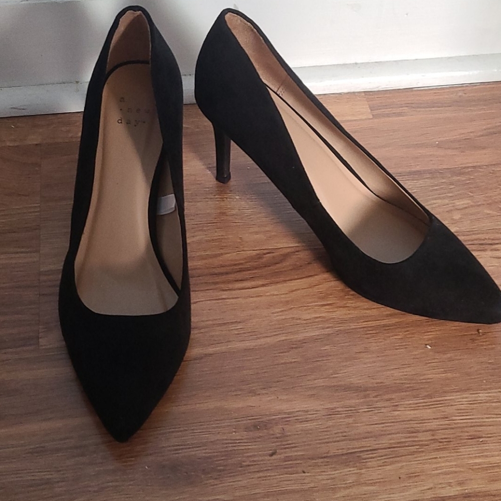 Black Suede point toe stilettos